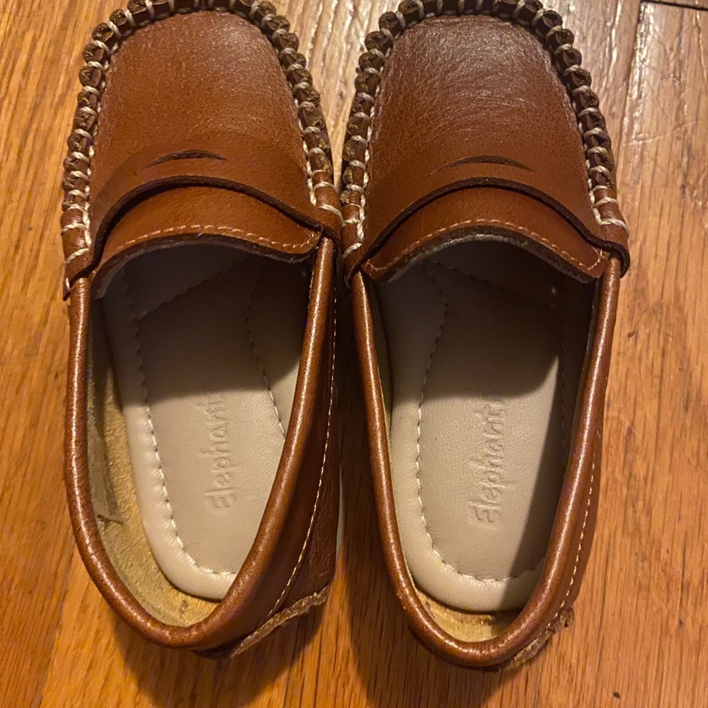 Elephantito Tan Leather Kids Moccasins